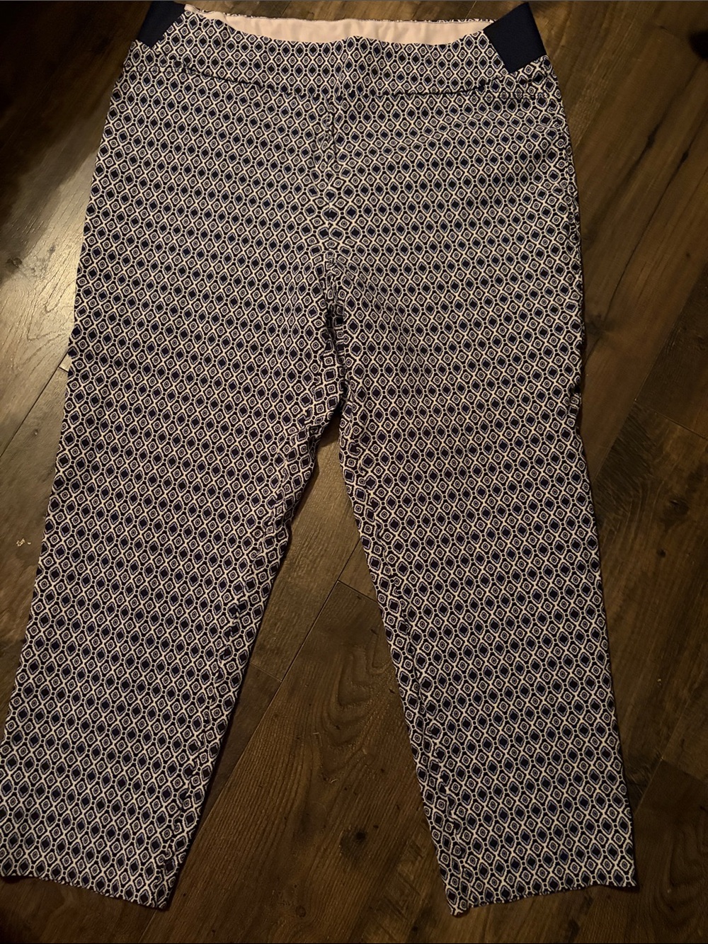 Investments size 18 Navy Geo-Print Stretch Pants